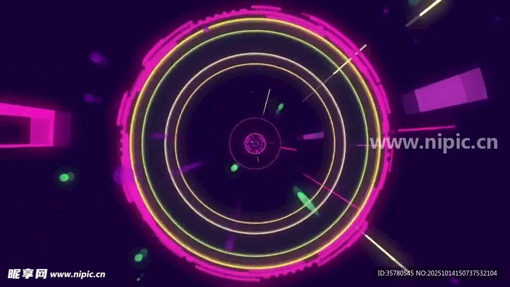 霓虹科技风圆形光效图案