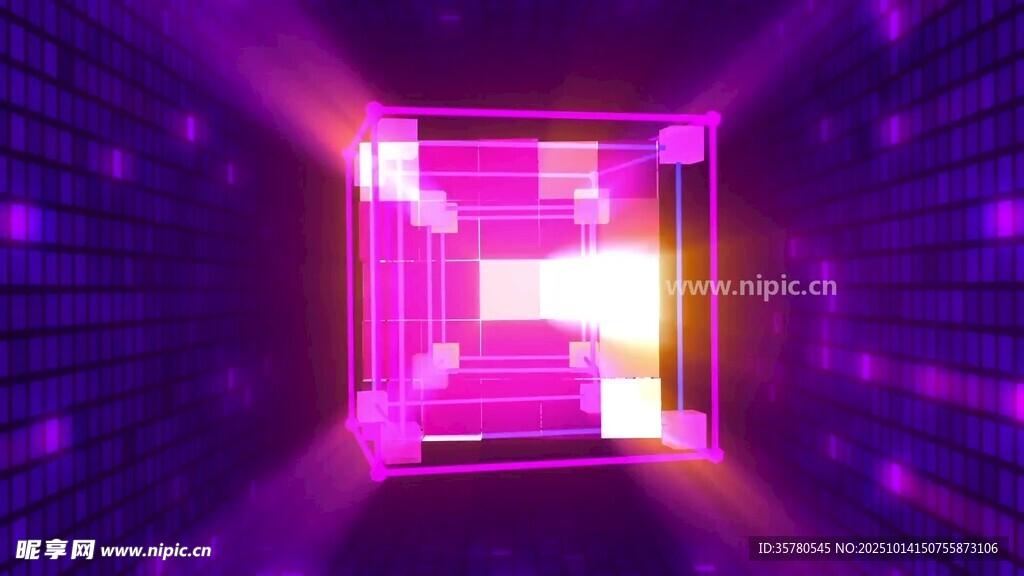梦幻紫色未来感通道空间