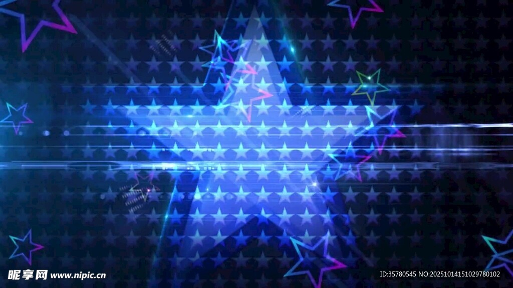 蓝色发光星星背景特效