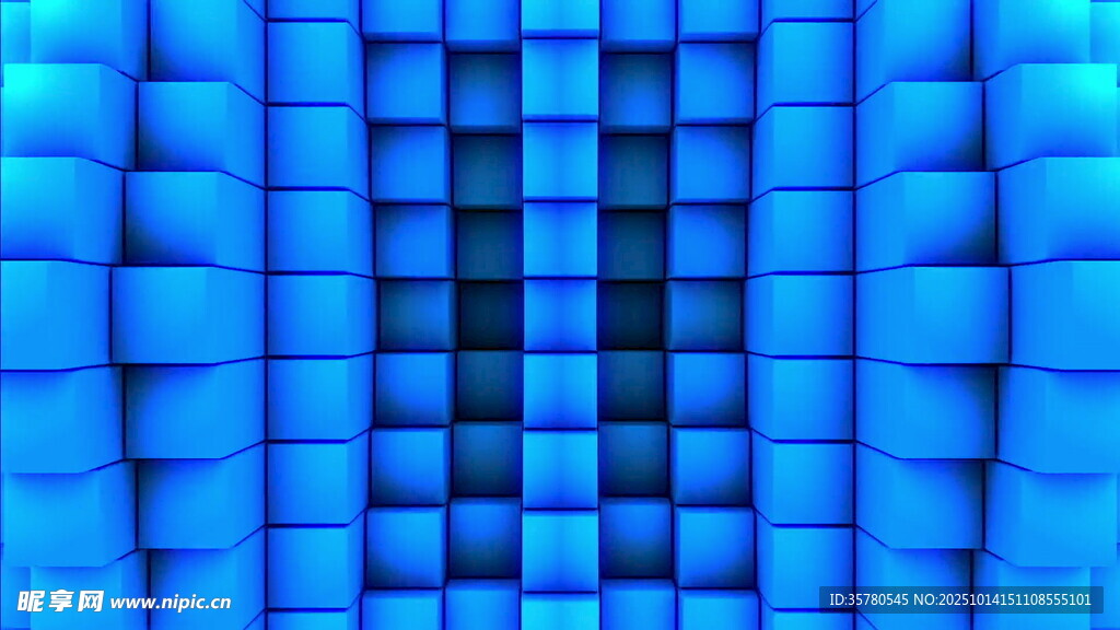 蓝色立体方块背景图案