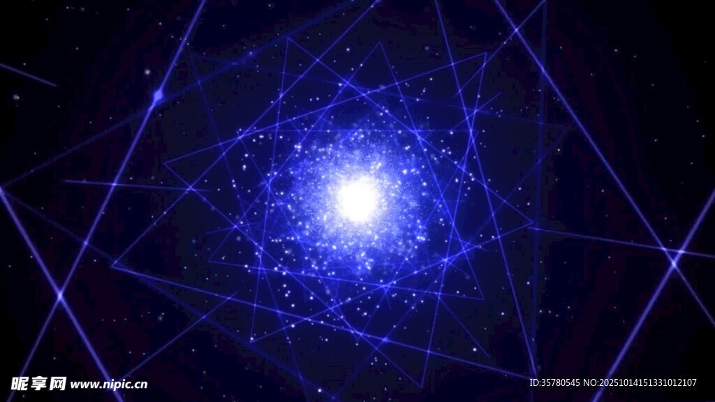 梦幻蓝色几何星空图案