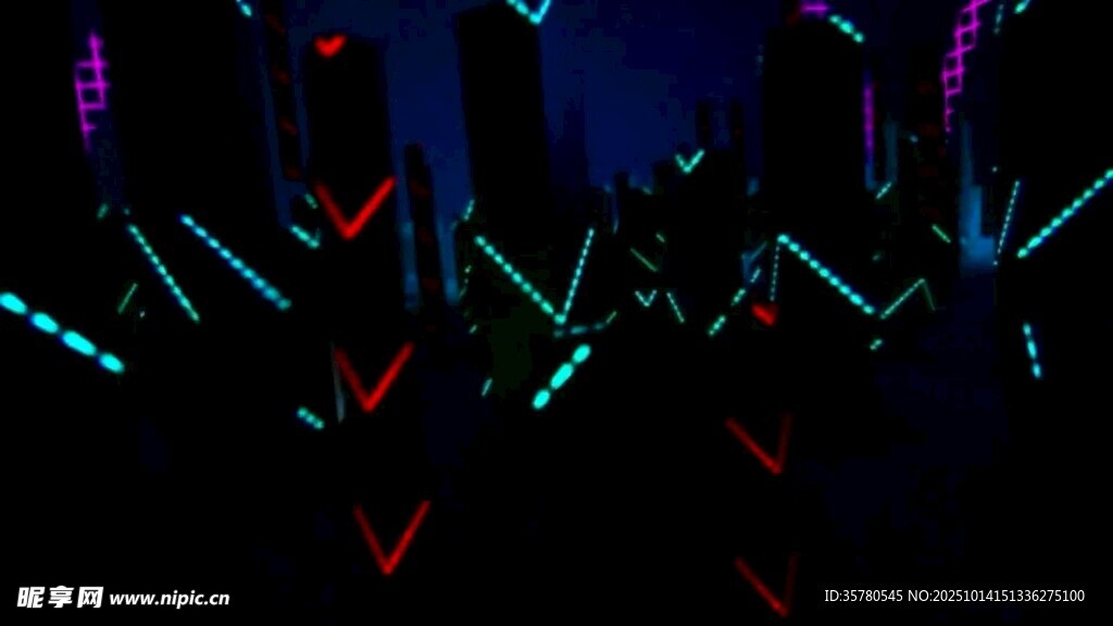 绚丽灯光下的动感舞台场景