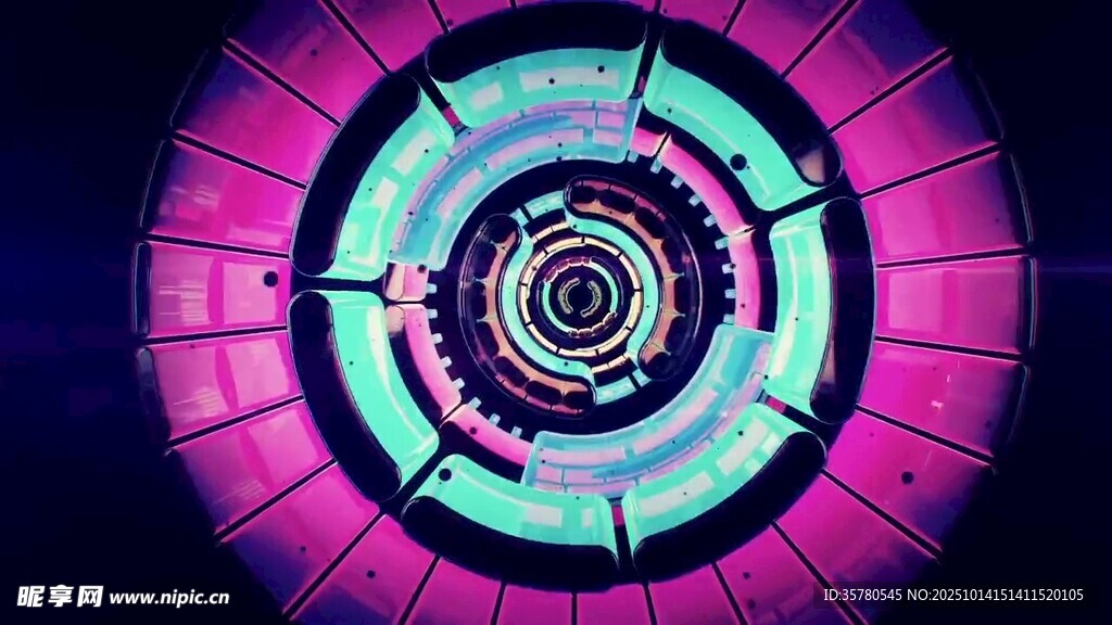 炫彩科技风圆形界面图案