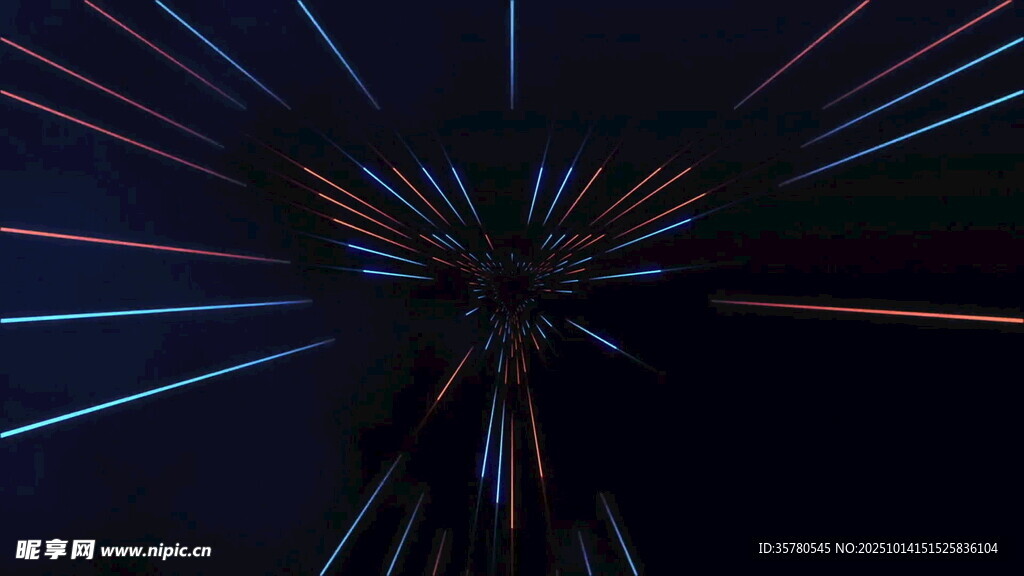 炫彩光线交织的科幻场景