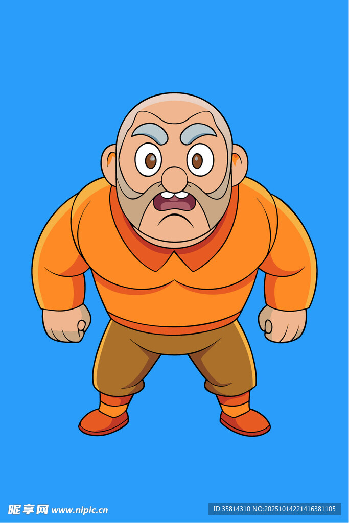 愤怒的卡通老人