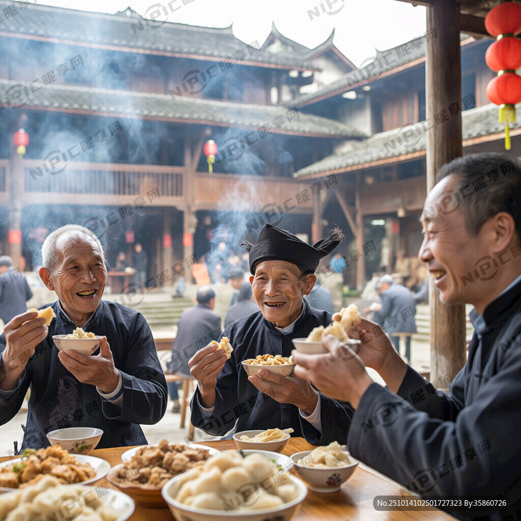 傩文化地方美食 画面有人