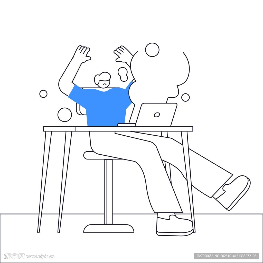桌边欢呼的办公者