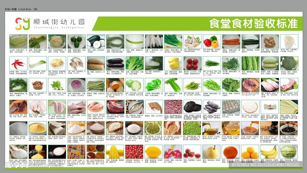 食堂食材验收标准