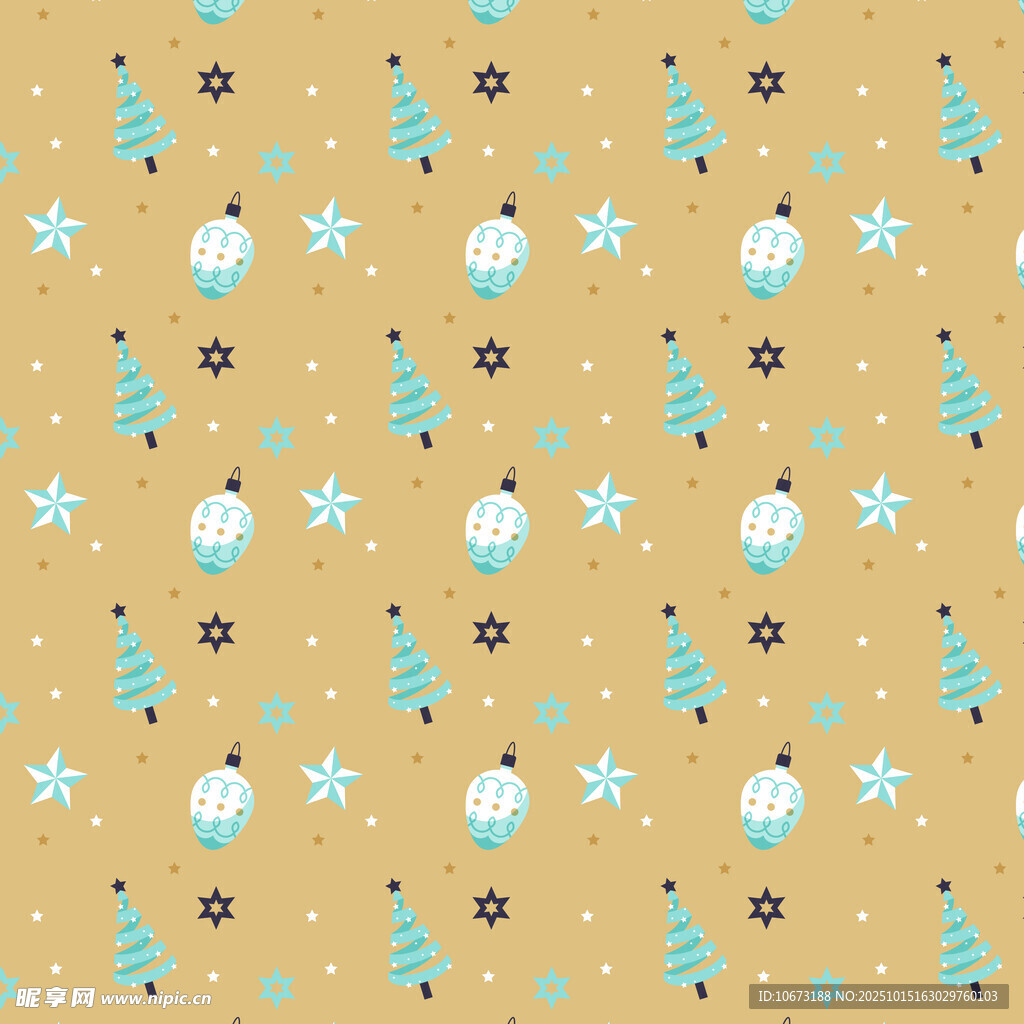 冬日雪花圣诞树图案背景