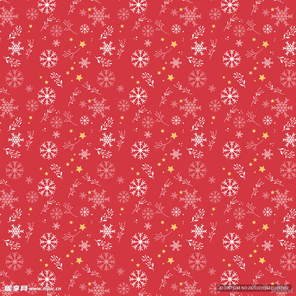 红色雪花图案背景纹理