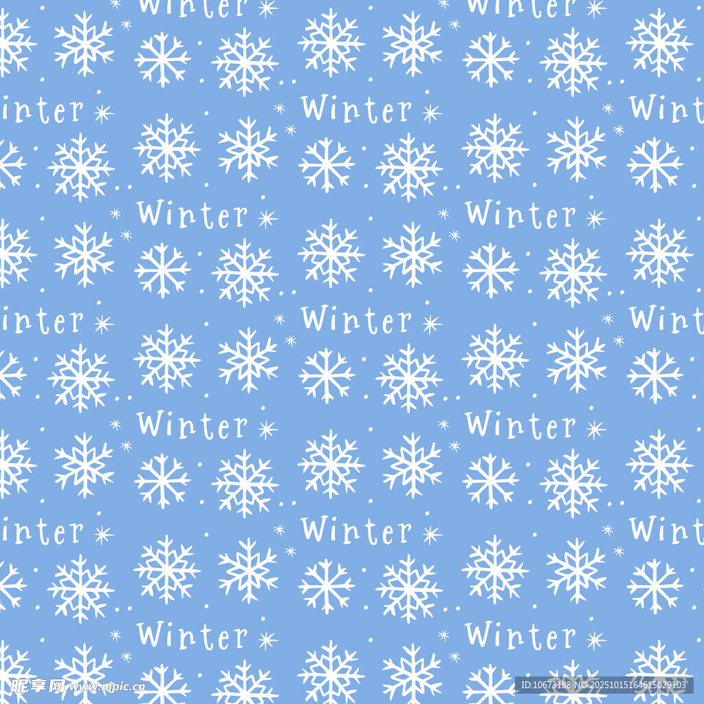 蓝色背景雪花图案纹理