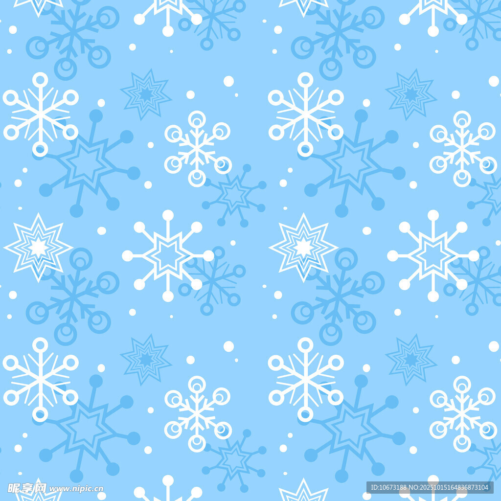 蓝色雪花背景图案
