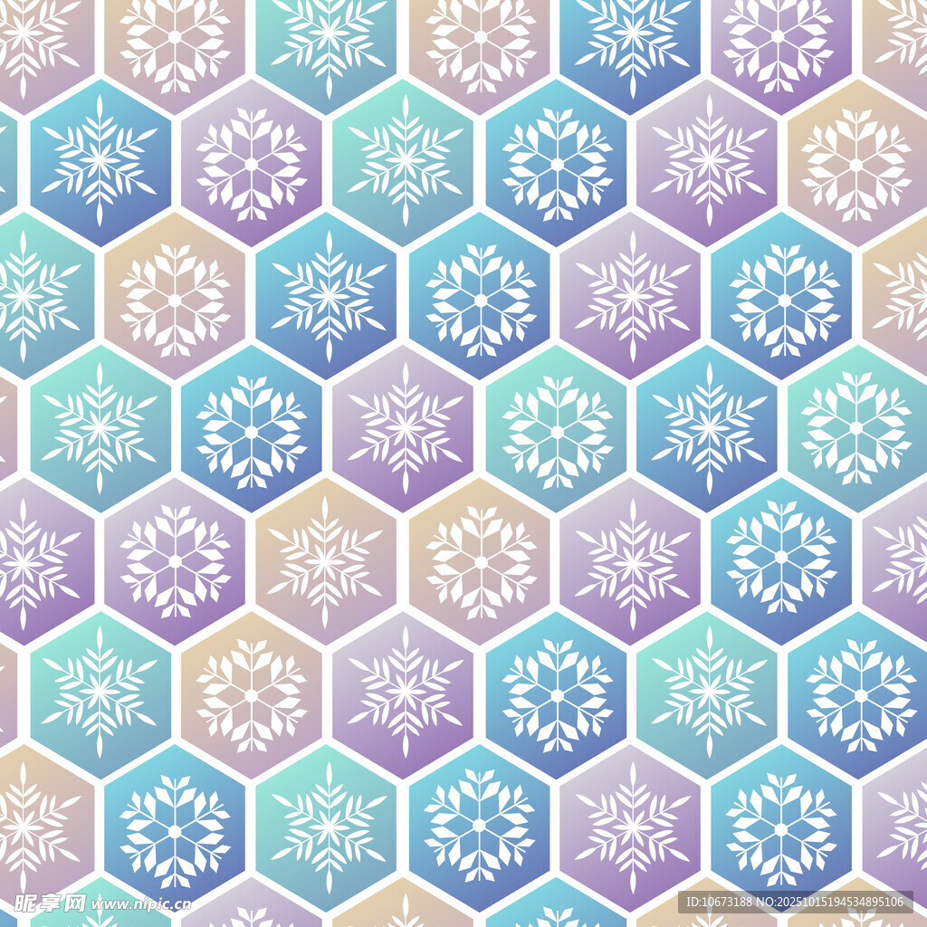 六边形雪花图案背景纹理