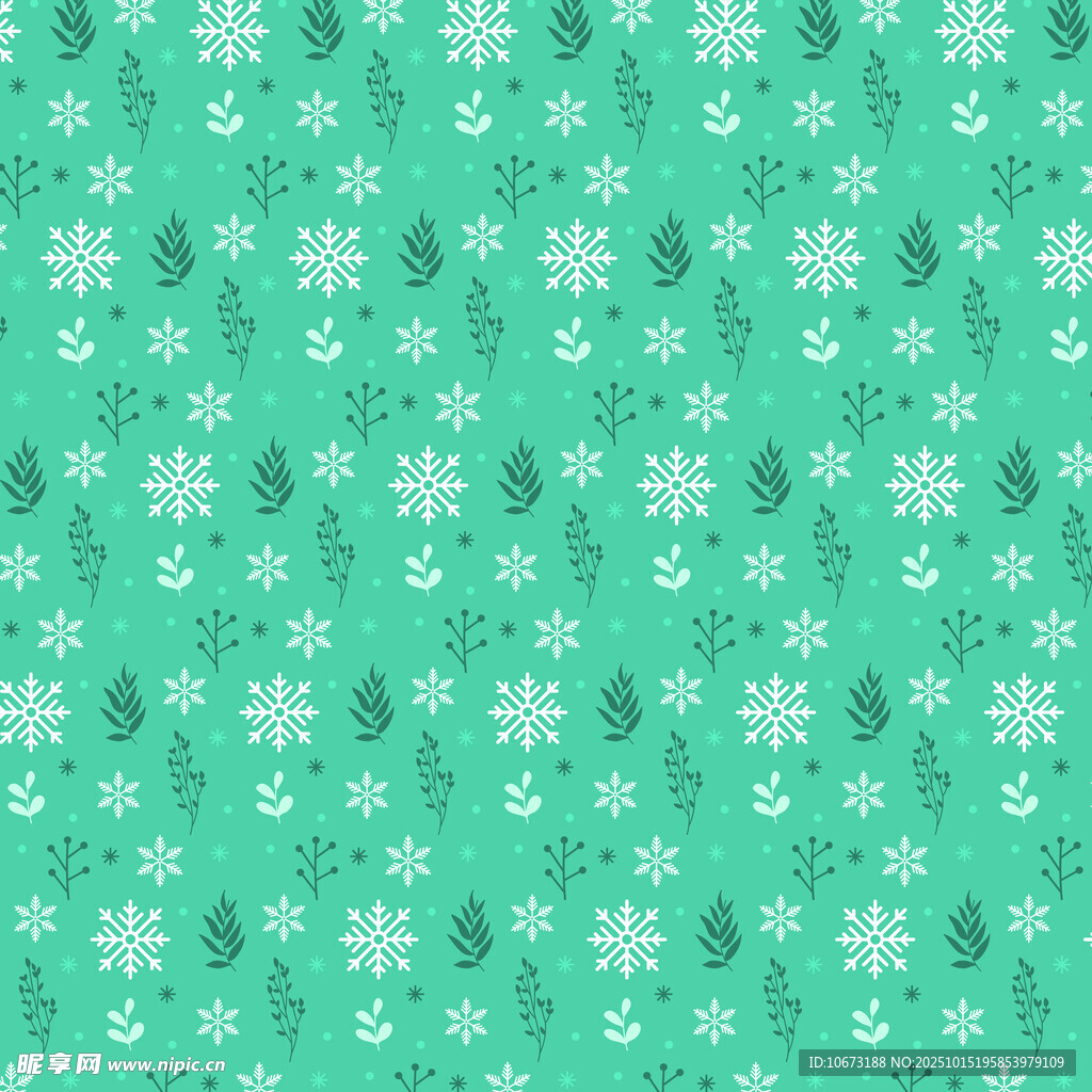 浅绿色雪花树木图案背景