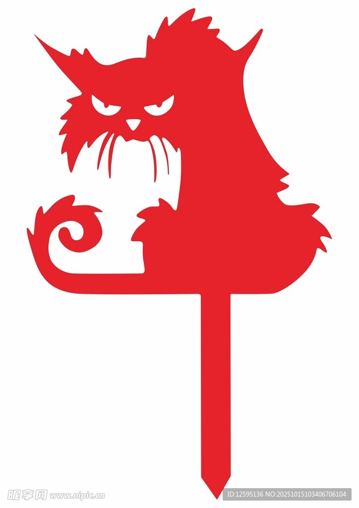 红色猫形装饰图案
