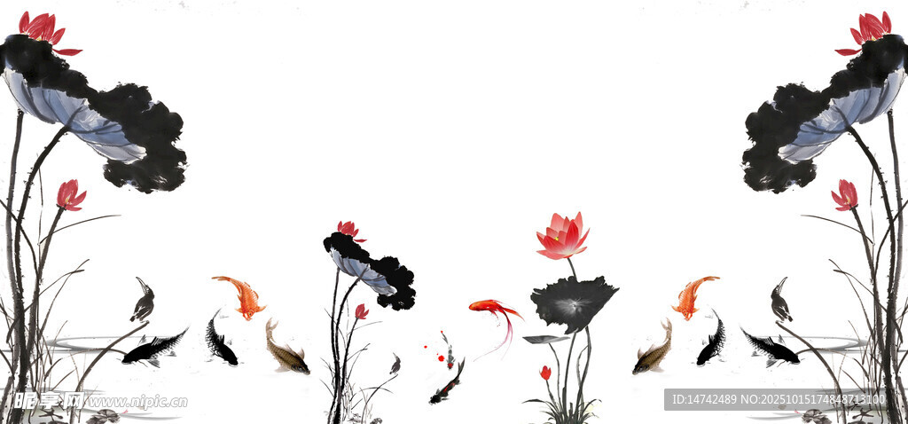 水墨荷花
