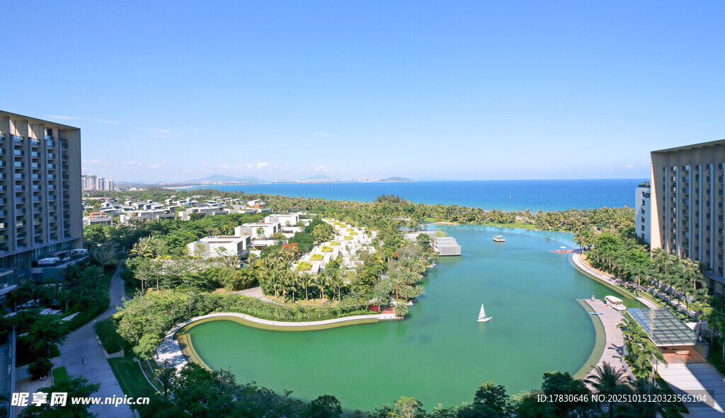 海滨城市景观俯瞰图