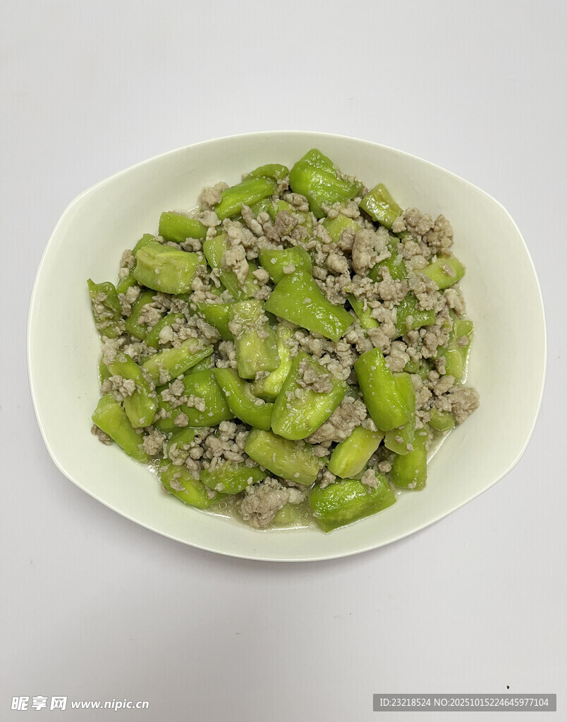 青茄子炒肉沫