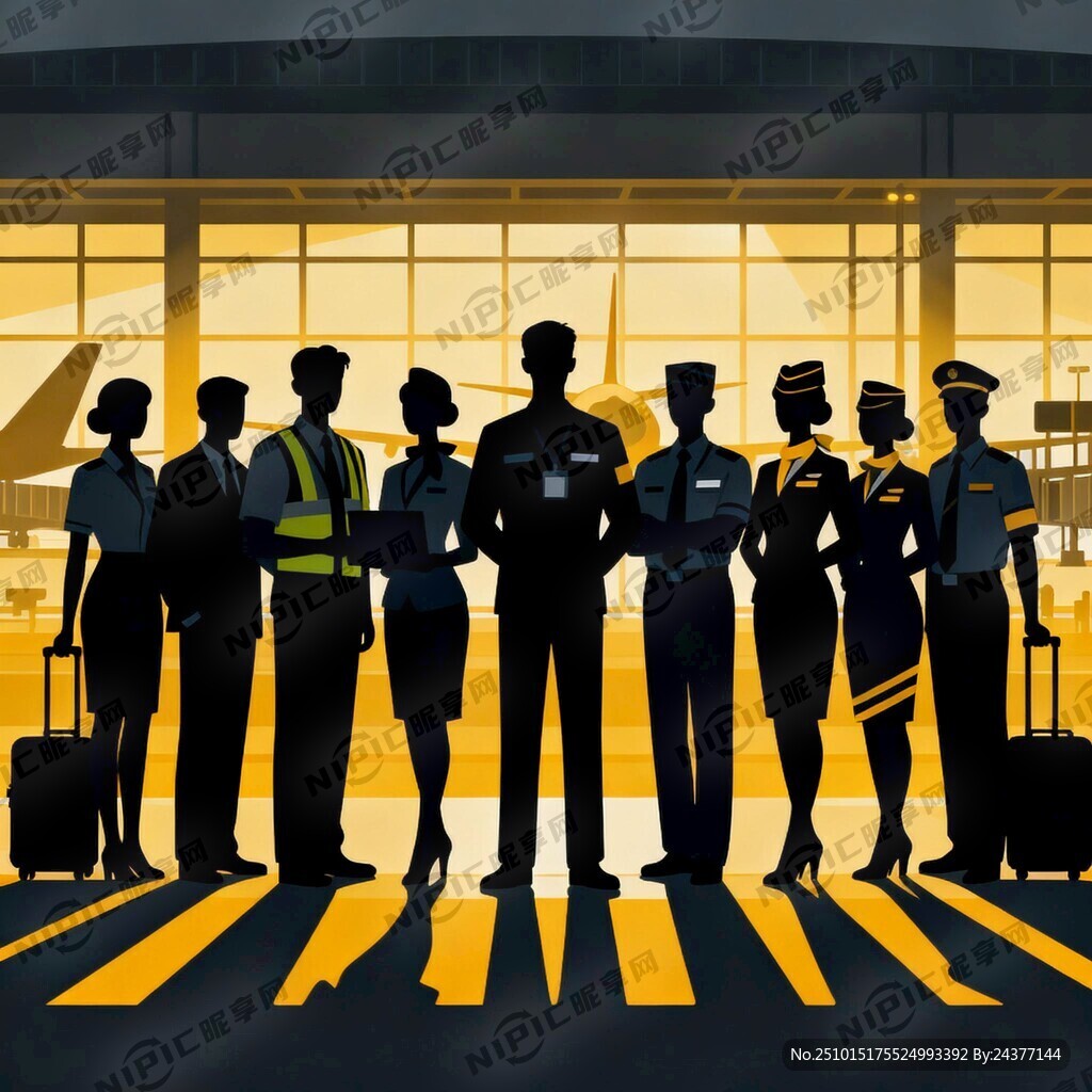 机场员工团队剪影