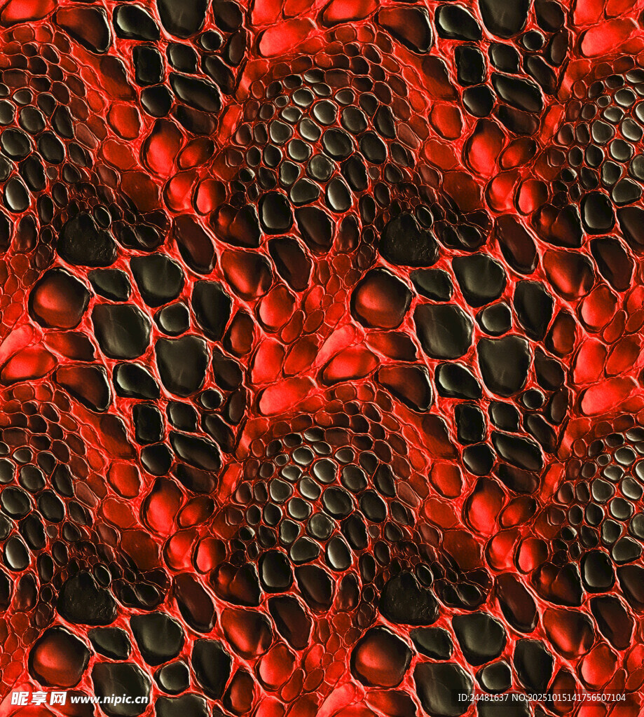 红色蛇皮纹理图案