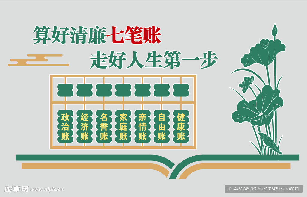 廉政文化墙算好七笔账