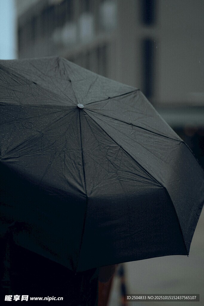 雨中黑伞