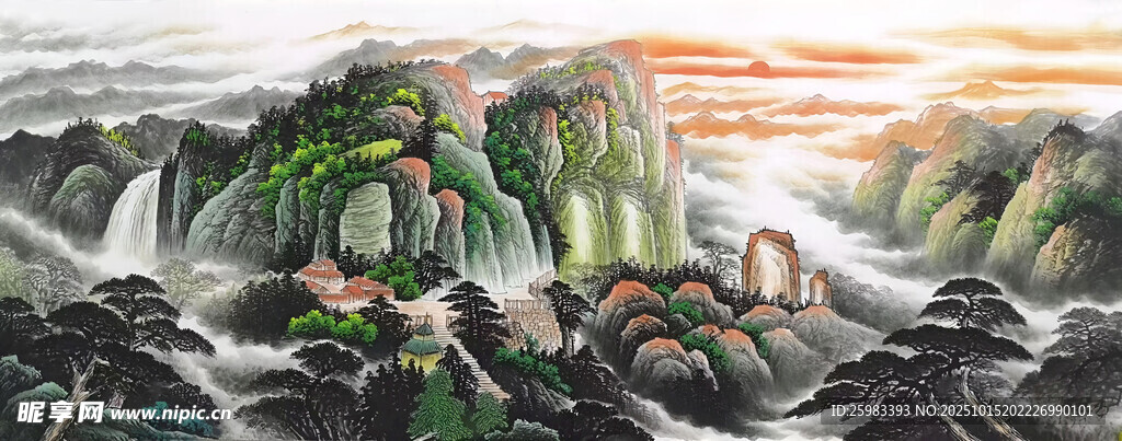海边日出图