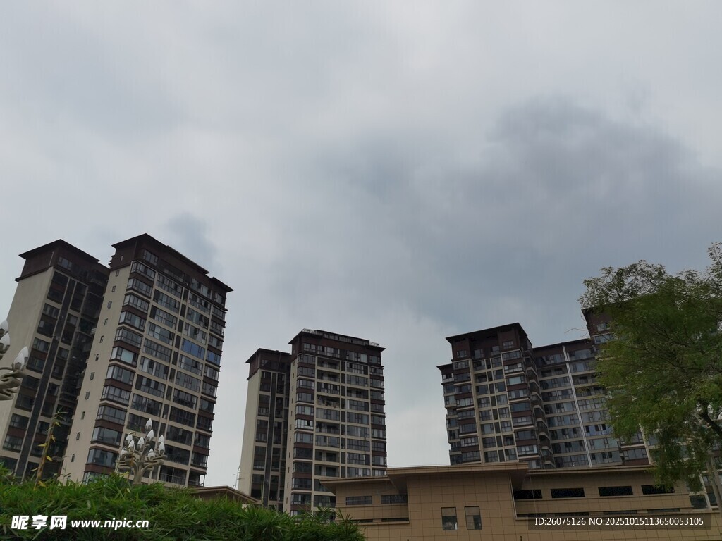 城市中林立的高层住宅楼
