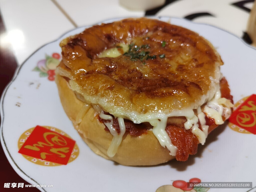 美味芝士夹心汉堡