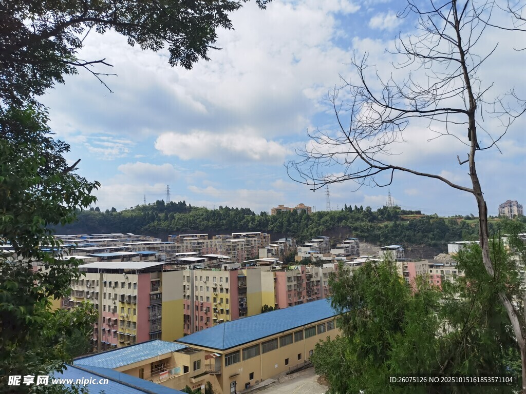 俯瞰多彩建筑群
