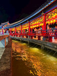 广西崇左太平古城古桥夜景
