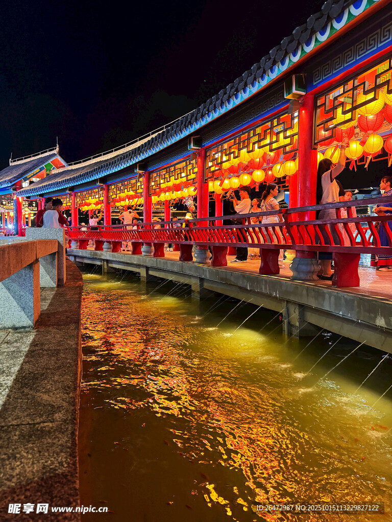 广西崇左太平古城古桥夜景
