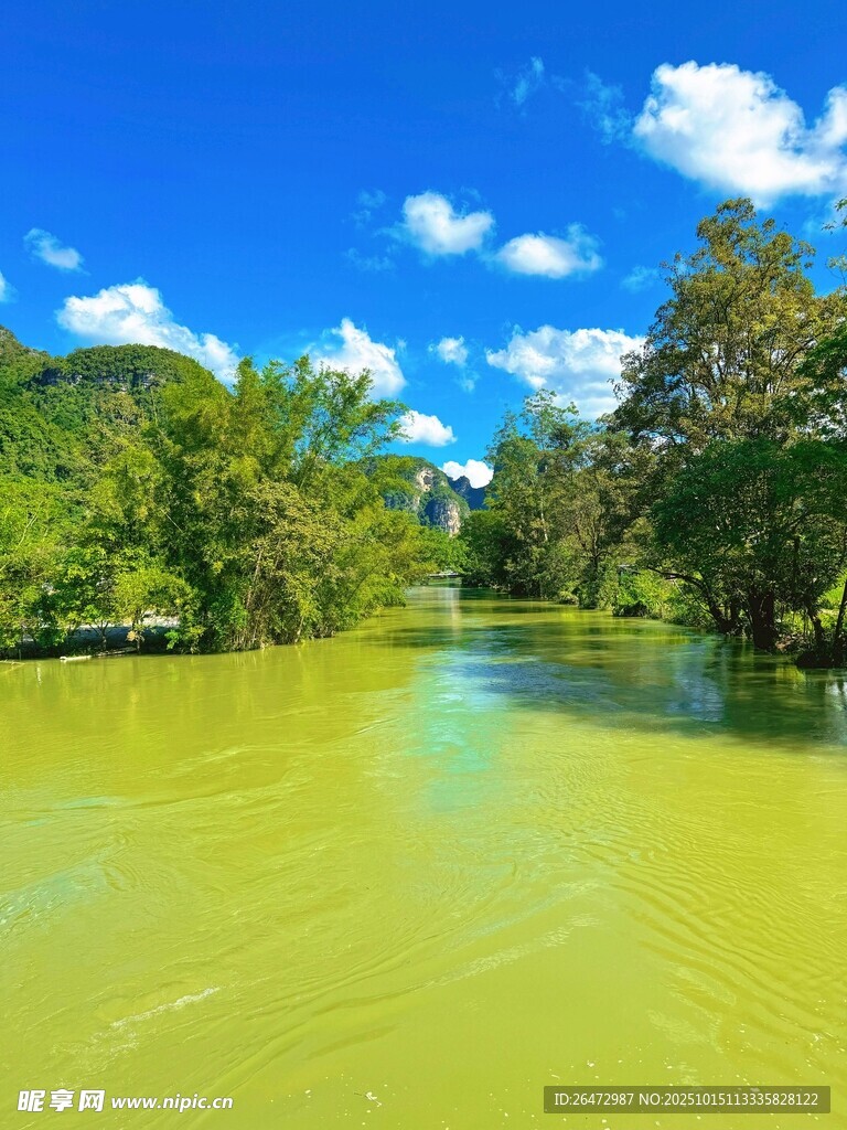 广西崇左明仕田园绿水绿树美景