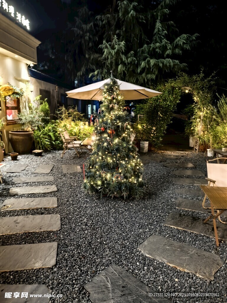 庭院夜间景致