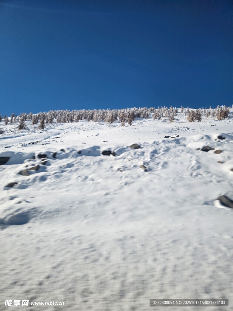 雪覆山坡