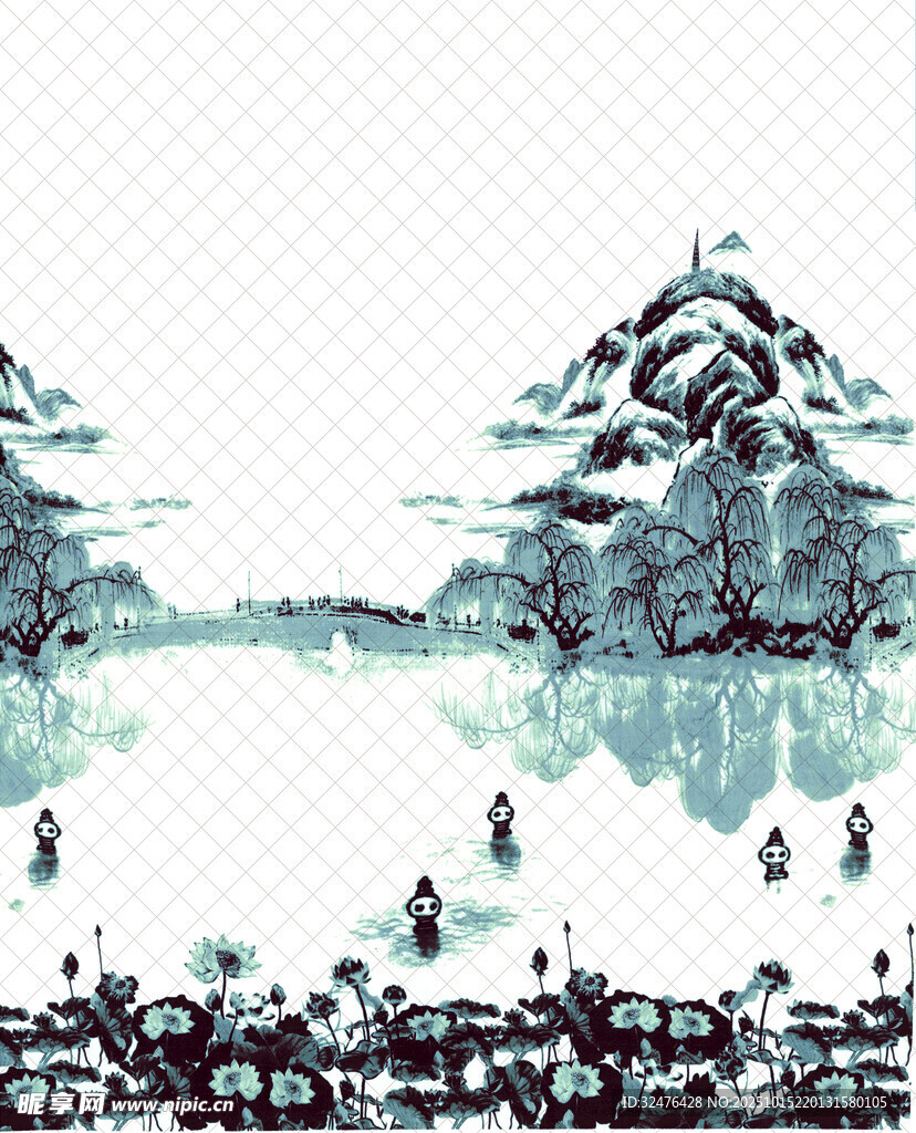水墨山水间的悠然景致