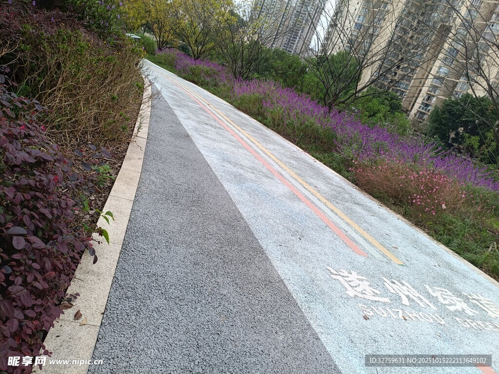 城市中多彩的休闲步道