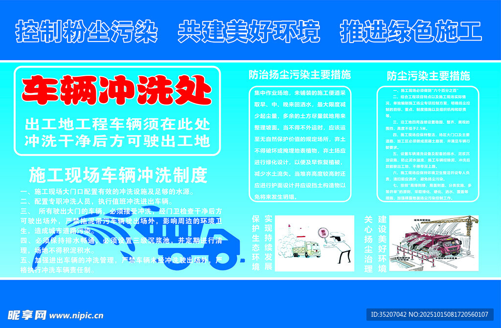 车辆冲洗处宣传展示板