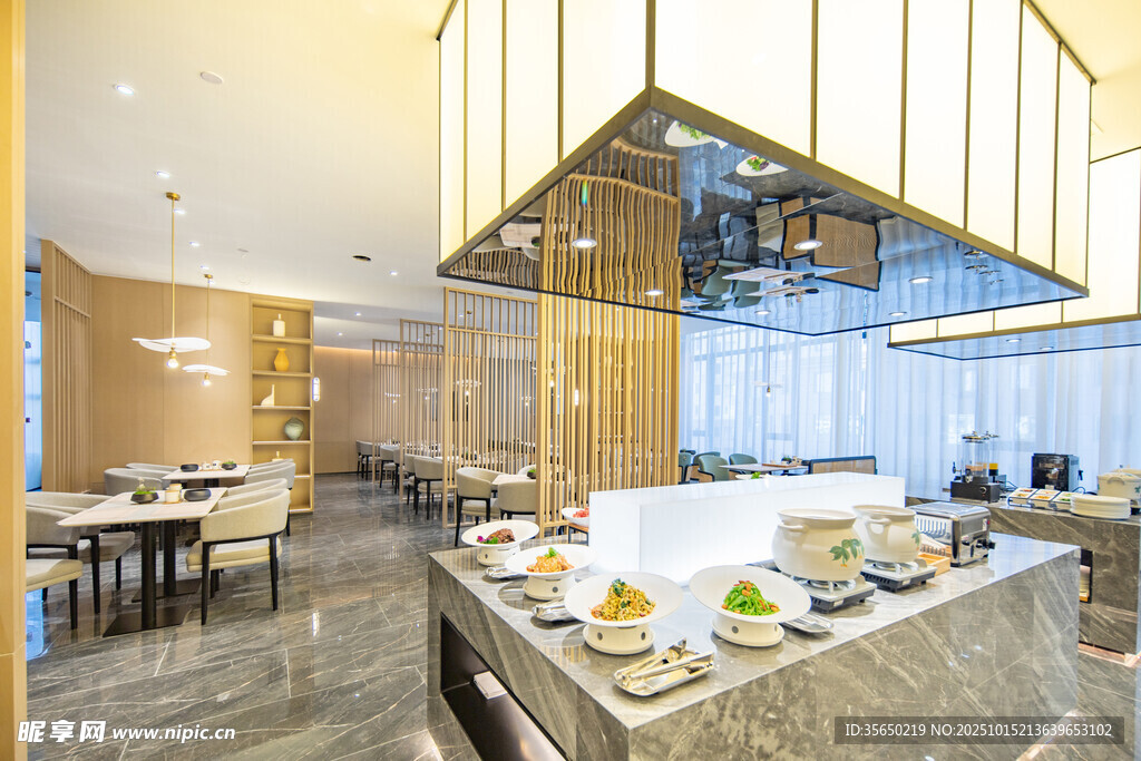 现代风格自助餐厅内部景观