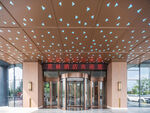 现代旋转门建筑入口景观