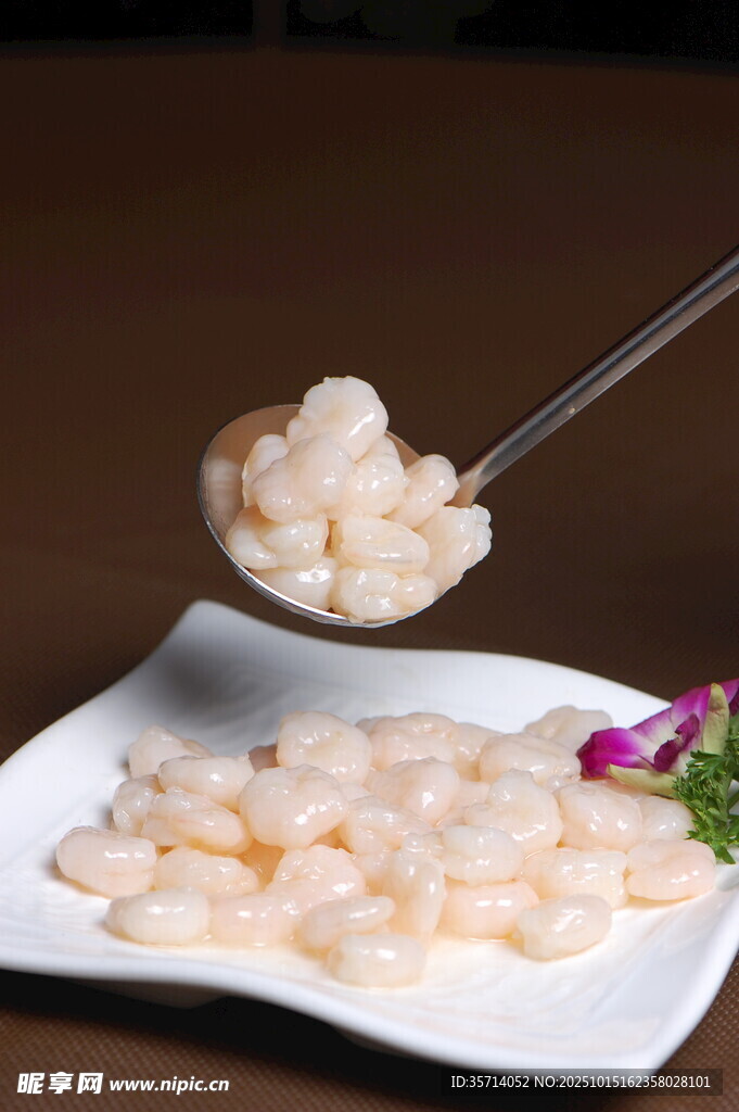精致虾仁美食特写
