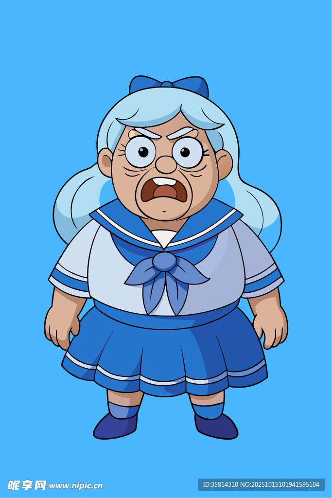 愤怒的水手服白发女孩