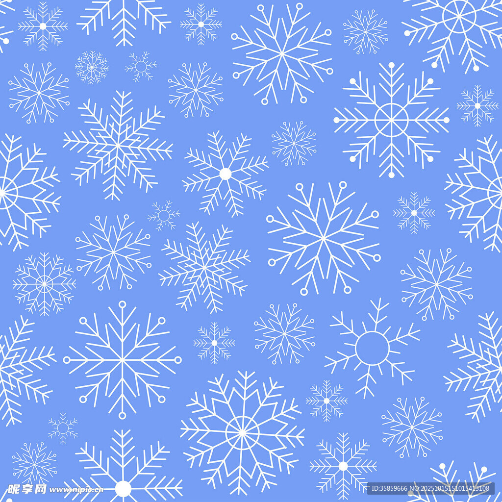 蓝色雪花背景 