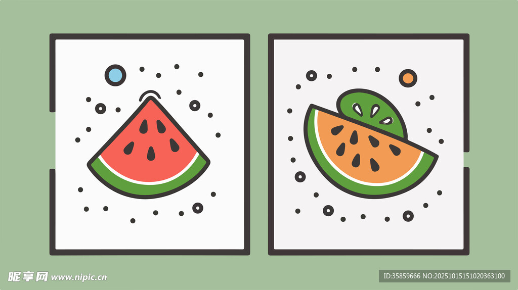 西瓜插画 