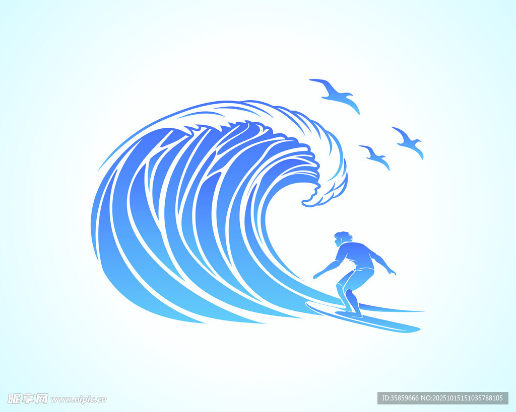 冲浪插图