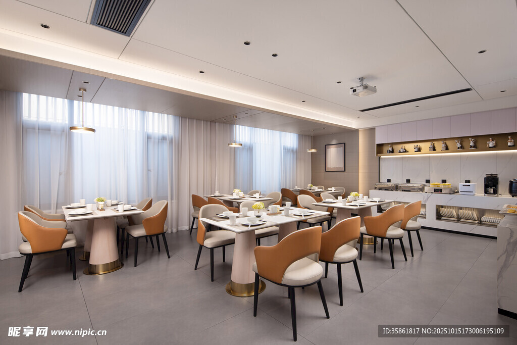 现代简约风格餐厅室内景