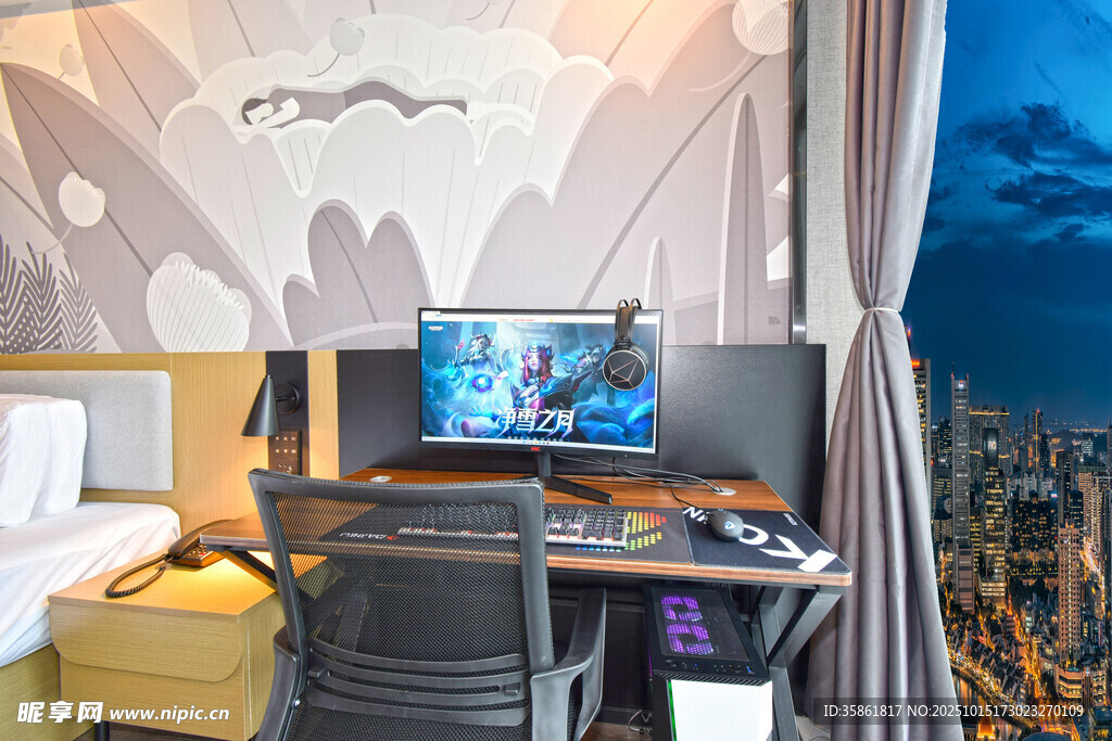 电竞主题卧室尽显游戏氛围