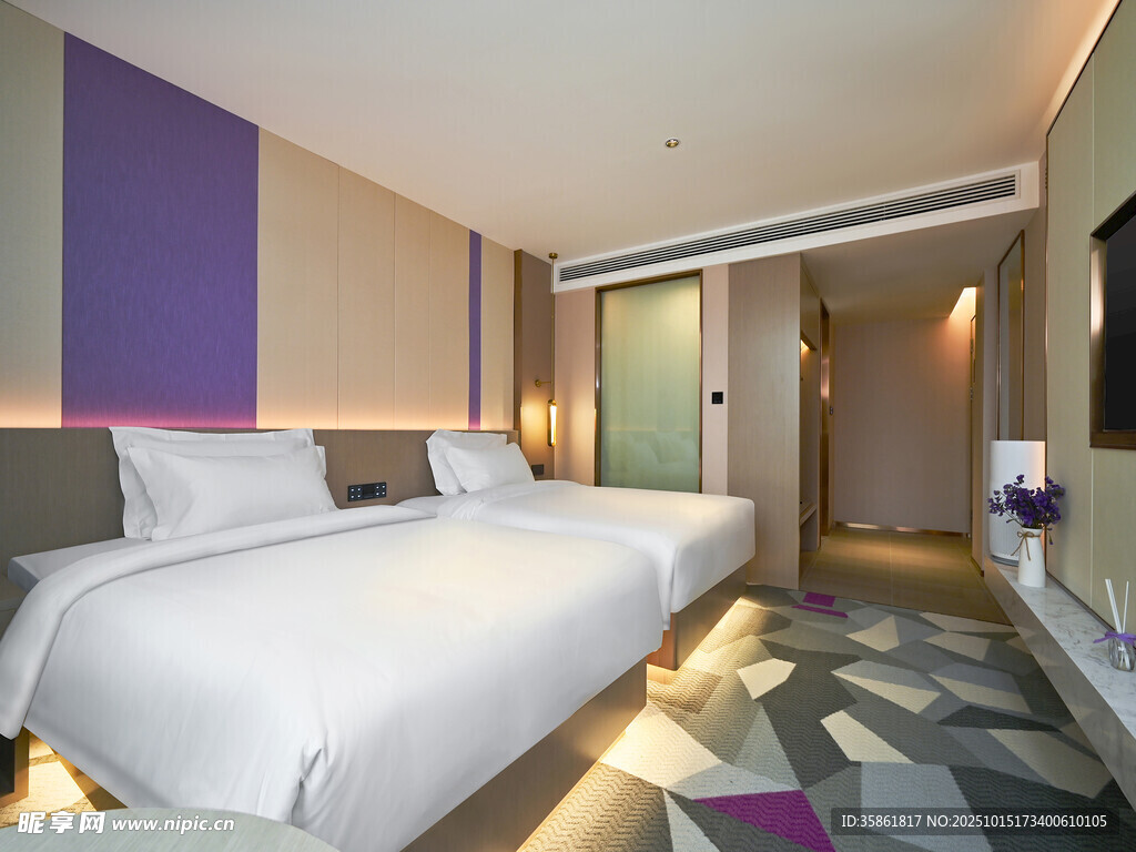 现代风格双床酒店客房