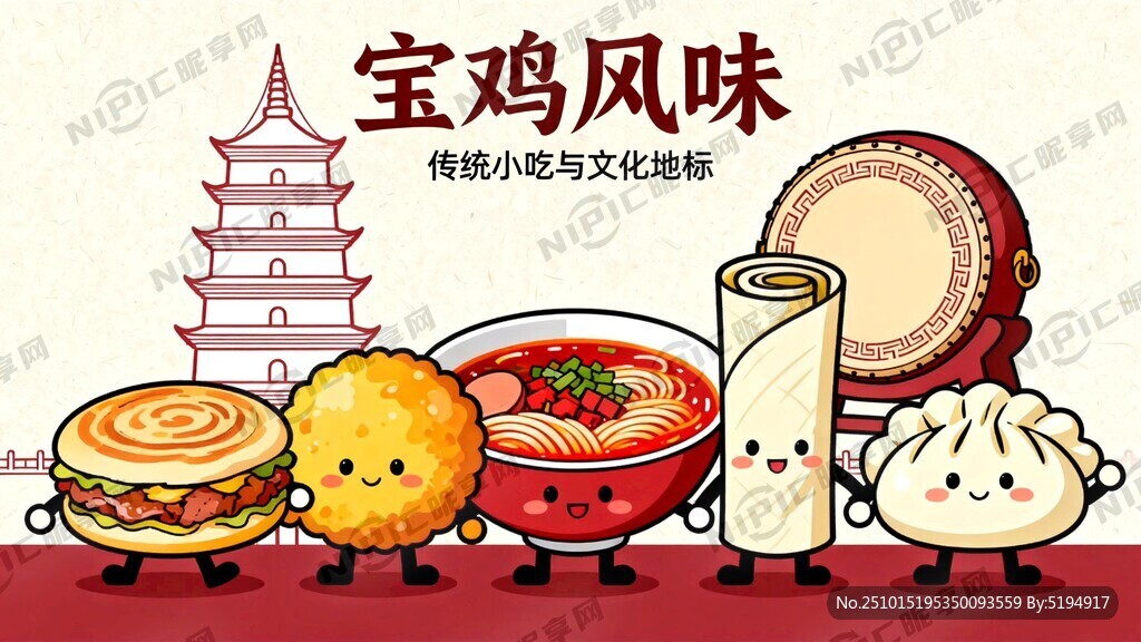 宝鸡肉夹馍、宝鸡臊子面  油糕