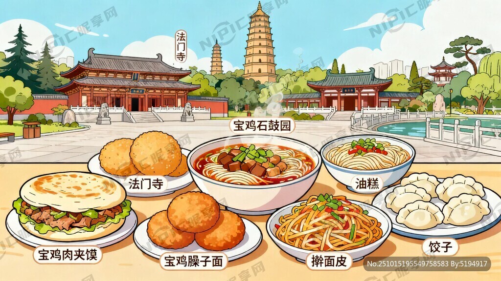 宝鸡肉夹馍、宝鸡臊子面  油糕